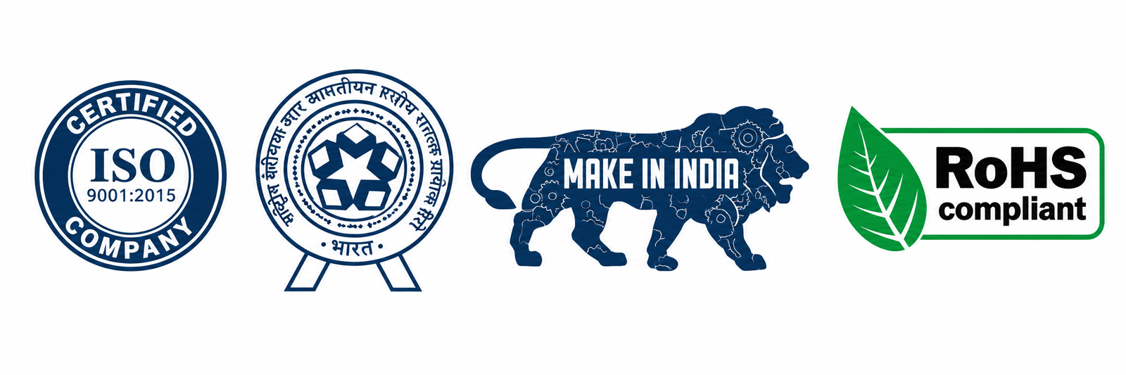 ISO 9001:2015, Made in India and certification marks
